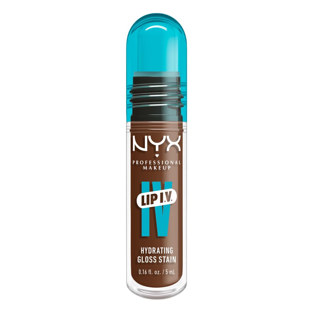 NYX Professional Makeup Lip IV Hydrating Glossy Lip Stain with 12HR Hydration - Splash N Spice (Brown)-BrightBean Baby