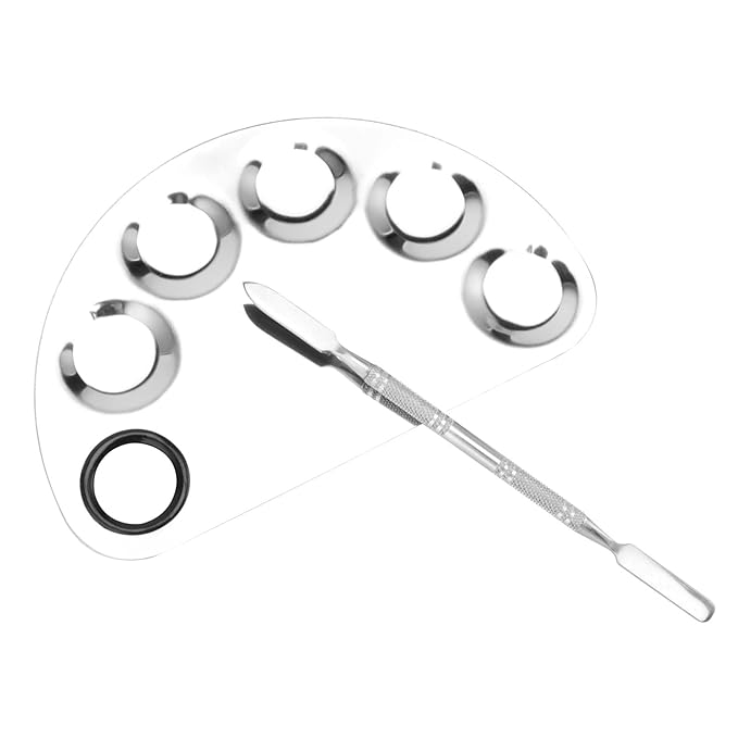 4 Pack Metal Makeup Palette, Makeup Mixing Palette with Spatula Makeup Palette Mixer Tray for Color Mixing and Makeup, Silver（2 Sizes）-BrightBean Baby