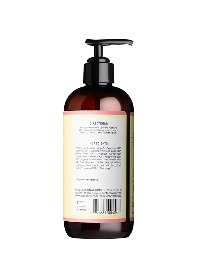 Aleavia Grapefruit Lemongrass Prebiotic Body Lotion – Lightly Scented, All-Natural Moisturizing Body Lotion with Organic Essential Oils – 12 Oz-BrightBean Baby