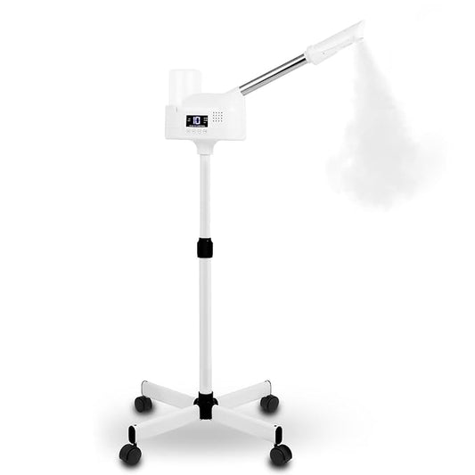 Professional Facial Steamer, Facial Steamer with Hot Mist and Timer Function for Deep Hydration, Height Adjustable Face Steamer on Wheels with Touch Screen and Rotatable Nozzle for Salon Spa Home Use-BrightBean Baby