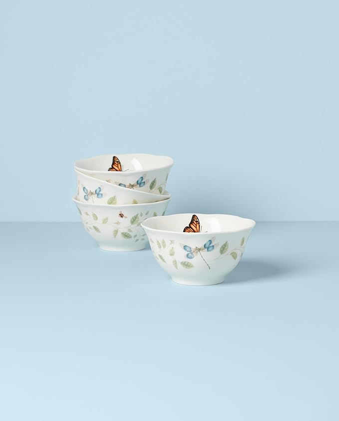 Lenox 894543 Butterfly Meadow Vines 4-Piece Rice Bowl Set