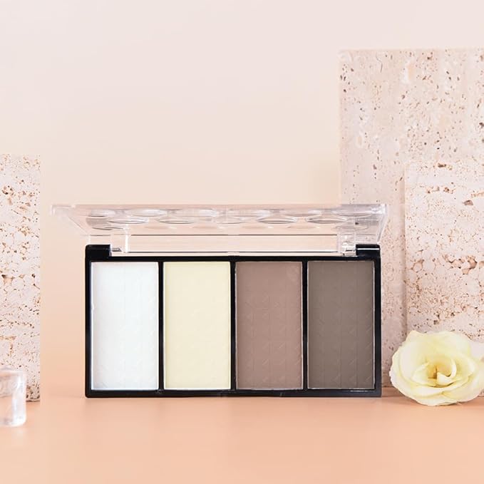 4-Color Contour Makeup Palette, Blush Highlighter Bronzer Powder Kit, Face Cosmetics Gift Set (02#, 1 Count (Pack of 1))-BrightBean Baby