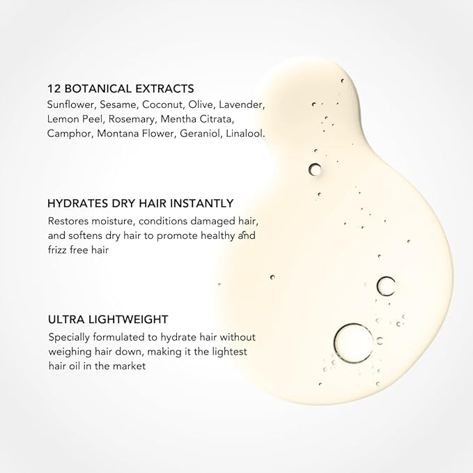 BluMaan Hydrating Hair Oil - Designed for Dry, Frizzy, Straight, or Curly Hair - 100% Natural Men's Hair Strengthening Oil - 60 ml / 2.0 oz-BrightBean Baby