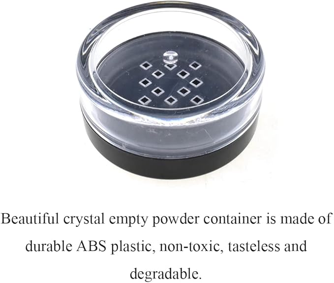 HAHIYO 4pcs 10ml/0.34oz Plastic Empty Travel Compact Case Makeup Cosmetic Jar Refillable Powder Box No Leak Holder with Common Sifter and Black Screw Lid-BrightBean Baby