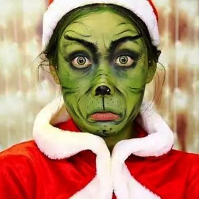 Mysense Face Body Paint Stick Set, Eye Black Stick for Football Baseball Softball Lacrosse, St Patricks Day Accessories, Body Paint for Halloween Cosplay Grinch Costume Makeup (Dark Green+Yellow)-BrightBean Baby