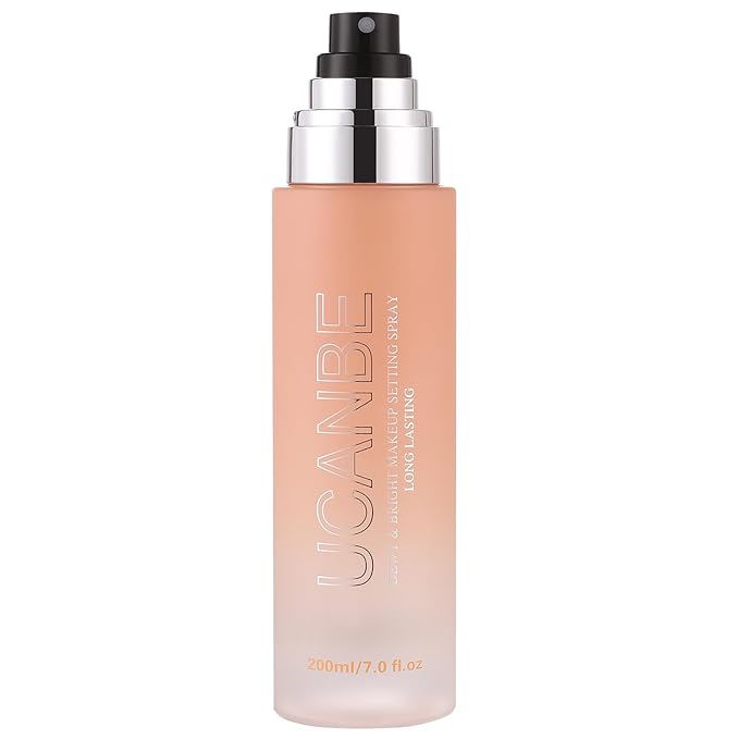 UCANBE Dewy Makeup Setting Spray, Moisturizing Finishing Spray Long Lasting Face Mist, Lightweight Hydrate Make Up Spray for Natural Glow, 7 Fl Oz Large Size-BrightBean Baby