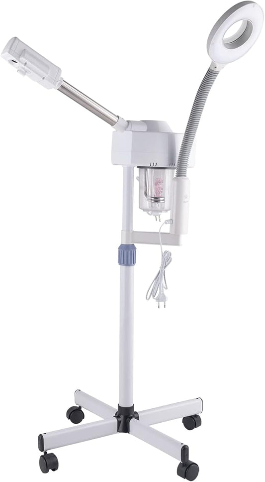 Winado 2 in 1 Professional Facial Steamer with 5X Magnification Lamp & Touch Screen, Esthetician Steamer Humidifier Face Spa Mist Steam for Home Beauty Salon, Personal Skin Care Deep Cleaning, White-BrightBean Baby