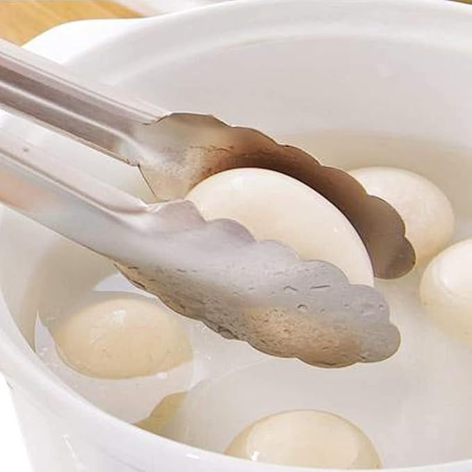 304 Stainless Steel Kitchen Cooking Tongs, 9" and 12" Set of 4 Sturdy Grilling Barbeque Brushed Locking Food Tongs with Ergonomic Grip, Orange