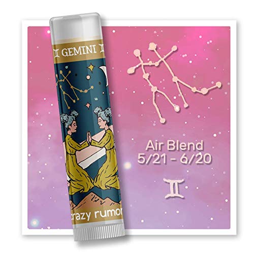 Crazy Rumors Gemini Zodiac All Natural, Plant Based Lip Balm to Moisturize and Nourish your Lips - Air Blend (Vanilla Cream, Fresh Berry and Botanical Lavender)-BrightBean Baby