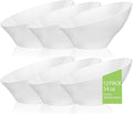 BESTVIP 54oz White Plastic Serving Bowls for Party - 12 Pack Angled Disposable Serving Bowls, Party Bowls for Chips, Snacks, Fruit, Salad - Bowls for Parties, Daily Use,Halloween, Christmas