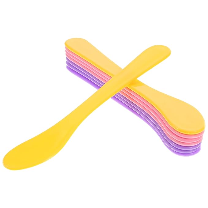 Healifty 10 Pcs makeup spatula plastic makeup DIY Accessories Facial Cream Spatulas Cream Spoon DIY Makeup Spatula small spoons Spatula Premium makeup spatula tool 15c cosmetic applicator-BrightBean Baby