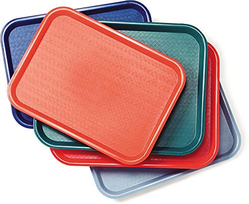 Carlisle FoodService Products CFS CT121603 Cafe Standard Plastic Cafeteria/Fast Food Tray, NSF Certified, BPA Free, 16" Length x 12" Width, Black (Pack of 24)