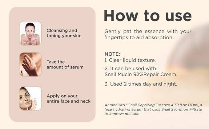 Snail Mucin Power Essence 4.39 fl.oz 130ml, Korean Skincare Snail Mucin Serum for Dry Sensitive Skin, Moisturizing with 96.3% Snail Secretion Filtrate-BrightBean Baby