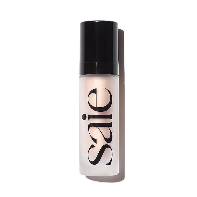 Saie Glowy Super Gel - Hydrating Makeup Primer and Illuminating Glow Serum Enriched with Vitamin C and Squalane Oil - All-Over Liquid Highlighter Makeup for Instant Glass Skin - Starglow (1 oz)-BrightBean Baby
