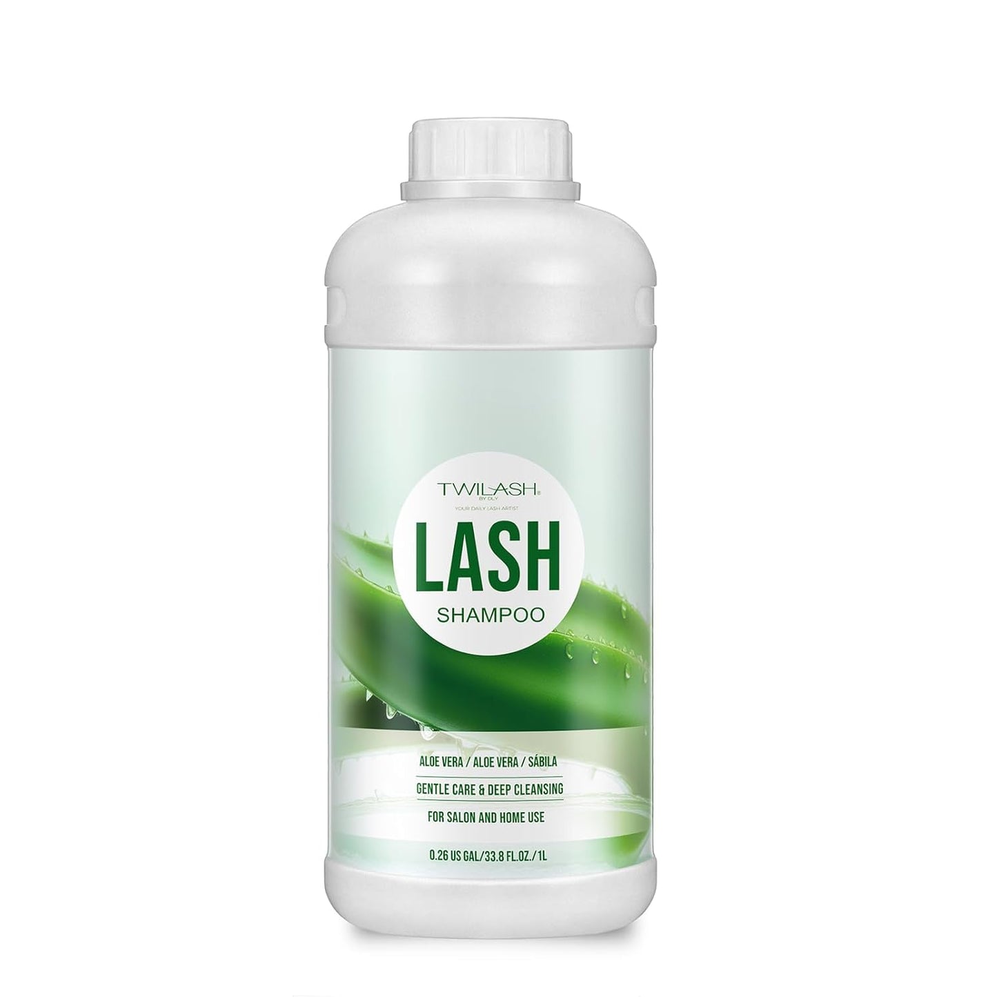 Lash Shampoo Bulk, Eyelash Cleanser for Extensions 1 Liter, Safe Makeup Remover, Non-irritating or Burning Formula Eyelid Foaming Cleanser for Professional Salon and Home Use (Aloe Vera-1L)-BrightBean Baby