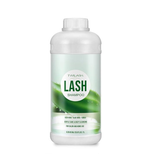 Lash Shampoo Bulk, Eyelash Cleanser for Extensions 1 Liter, Safe Makeup Remover, Non-irritating or Burning Formula Eyelid Foaming Cleanser for Professional Salon and Home Use (Aloe Vera-1L)-BrightBean Baby