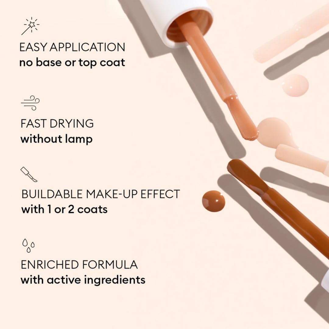 Manucurist Active Smooth 01 Nail Concealer Polish & Care - 2 in 1 Nude Nail Polish : Nail Strengthener and Growth - No Lamp - Nail Concealer - Ridge Filler for Nails - Beige Finish-BrightBean Baby