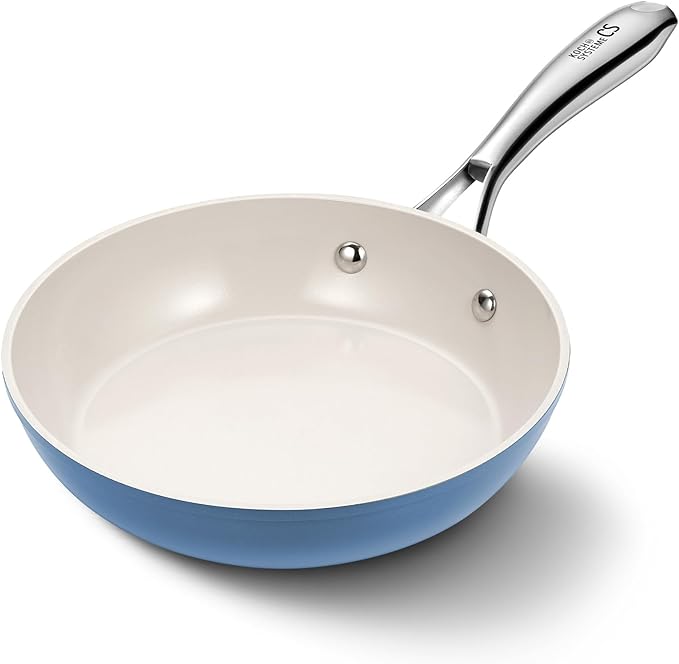 KOCH SYSTEME CS Nonstick Frying Pan Skillet 8 Inch - Ceramic Blue Omelet Pan