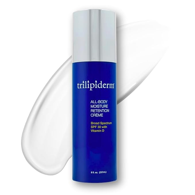 Trilipiderm All-Body Moisture Retention Crème with SPF 30, Vitamin D - 8oz Airless Pump Sunscreen-BrightBean Baby