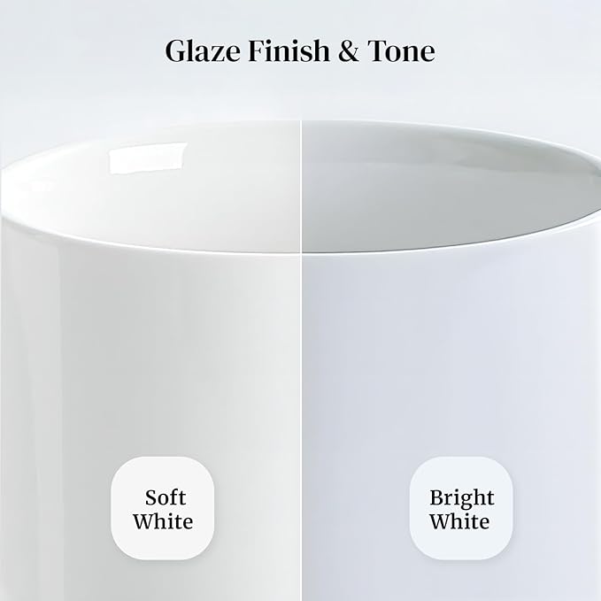 DOWAN 9.75" Pasta Bowls Set of 4, Large Shallow White Ceramic Salad Bowls, 50oz Wide Dinner Bowls for Pasta, Soup, Salad & Stew, Microwave & Dishwasher Safe, Housewarming Gift(Soft White)