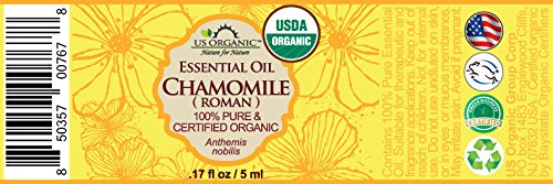 US Organic 100% Pure Chamomile (Roman) Essential Oil - USDA Certified Organic, Steam Distilled - W/Euro Dropper (More Size Variations Available) (5 ml)-BrightBean Baby