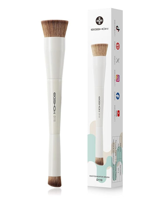 EIGSHOW Foundation and Concealer Brush, Dual Ended Makeup Brush For Flawless Foundation Coverage, Under Eye Concealer, Vegan & Cruelty-free (D110-Beige)-BrightBean Baby