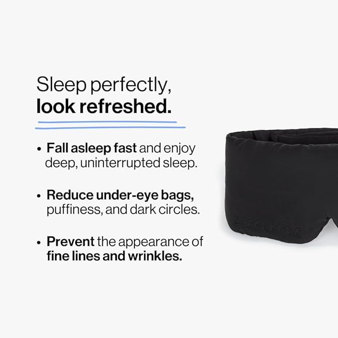 Dore & Rose Deep Sleep Mask Light Blocking, 23 Momme Mulberry Silk Eye Mask, Ultra Soft, Adjustable - Travel Sleeping Mask for Men & Women - Black-BrightBean Baby