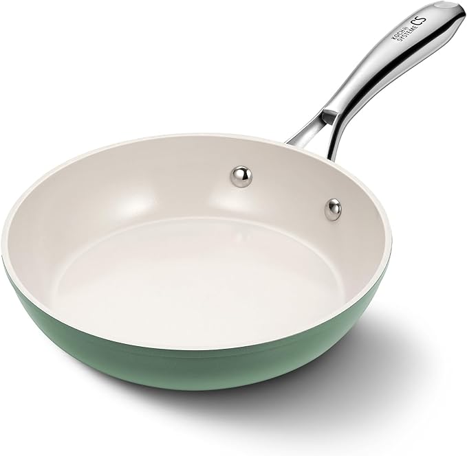 KOCH SYSTEME CS 8 Inch Nonstick Frying Pan Skillet - Ceramic Green Egg Pan
