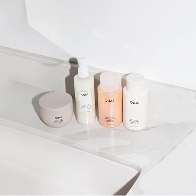 OUAI Thick Hair Shampoo & Conditioner Set, Travel Size - Moisturizing Shampoo & Conditioner - With Keratin, Marshmallow Root, Shea Butter & Avocado Oil - Sulfate, Paraben & Phthalate Free (3 Oz)-BrightBean Baby