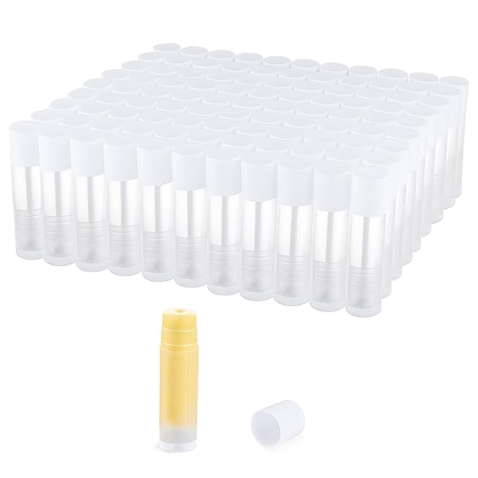 100 Pcs 5.5ml Bulk Empty Lip Balm Tubes Refillable Plastic Lip Gloss Container Travel Lipstick Tubes Chapstick Tubes Holder For DIY Homemade Lip Balm (clear)-BrightBean Baby