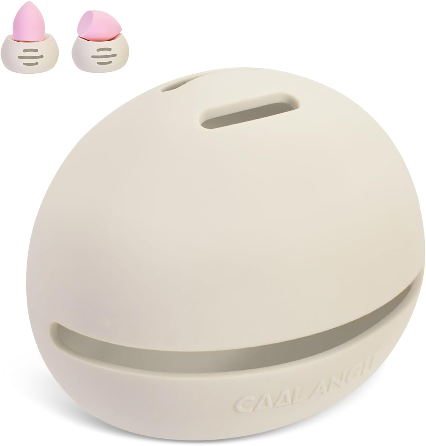 Makeup Sponge Holder Silicone Beauty Sponge Holder Makeup Blender Case for Travel 2 in 1 Stand Storage For Quick Drying White-BrightBean Baby