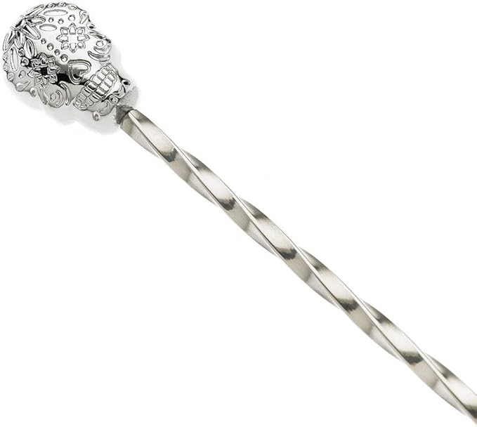 Barfly 13-Inch Bar Spoon, Sugar Skull End