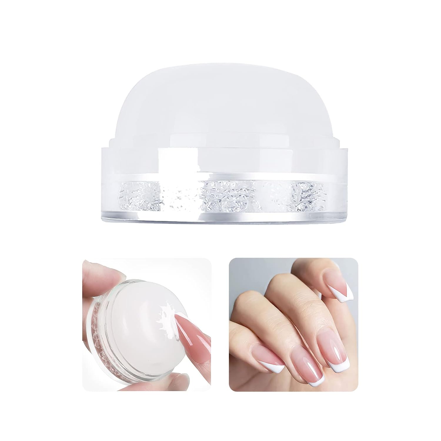 Nail Art Stamper - Clear Silicone Stamper with Scraper, Transparent Jelly for DIY Manicure & Nail Art-BrightBean Baby