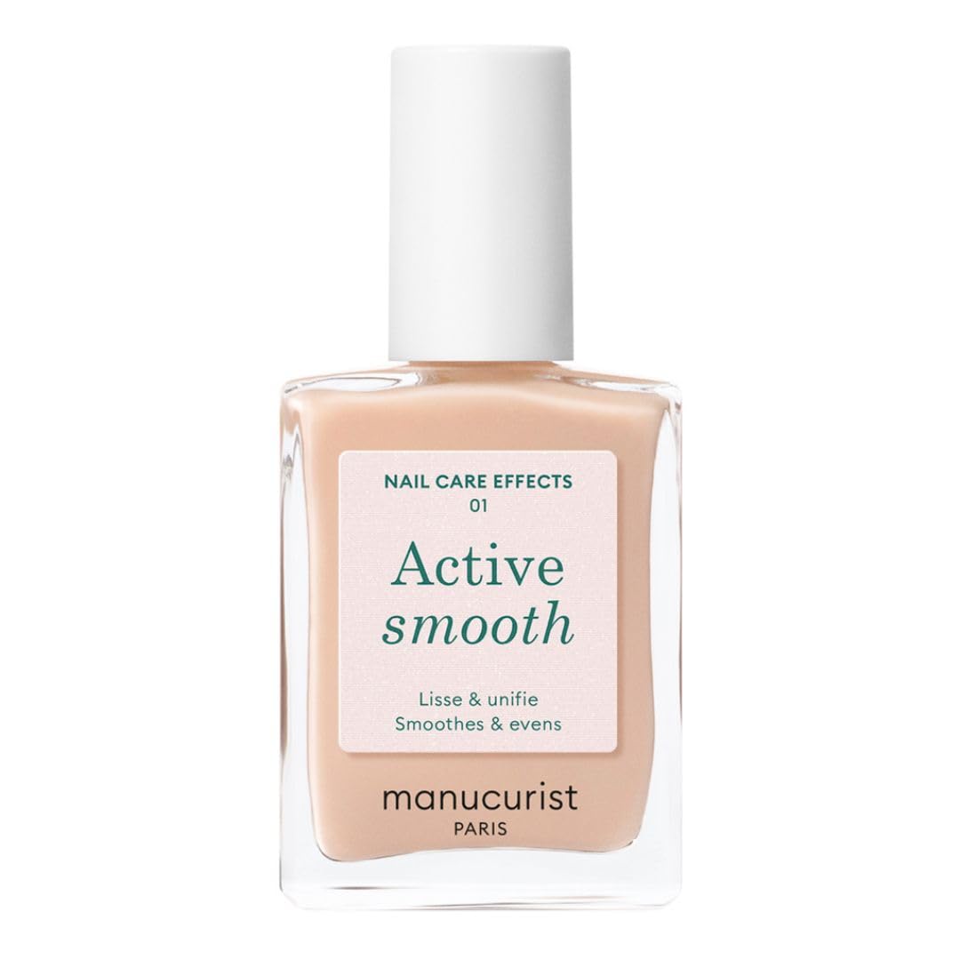 Manucurist Active Smooth 01 Nail Concealer Polish & Care - 2 in 1 Nude Nail Polish : Nail Strengthener and Growth - No Lamp - Nail Concealer - Ridge Filler for Nails - Beige Finish-BrightBean Baby