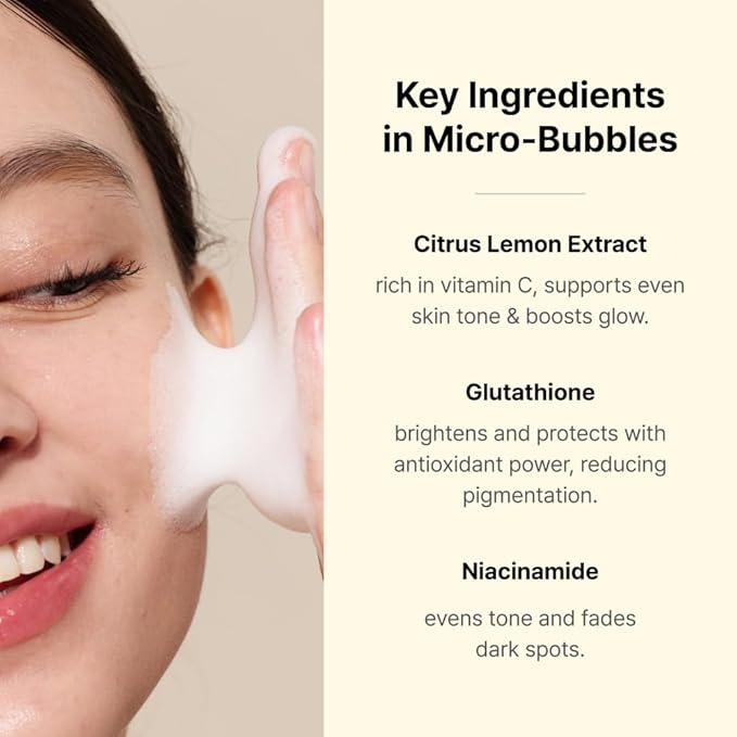 MENOKIN 30 Seconds Quick Bubble Mask [BRIGHT] - [Vitamin C] [Glutathione & Niacinamide] in Micro-bubbles for Dark Spots, Uneven Skin Tone, Korean Skin Care Essential, 70 Uses, 3.21 fl.oz-BrightBean Baby