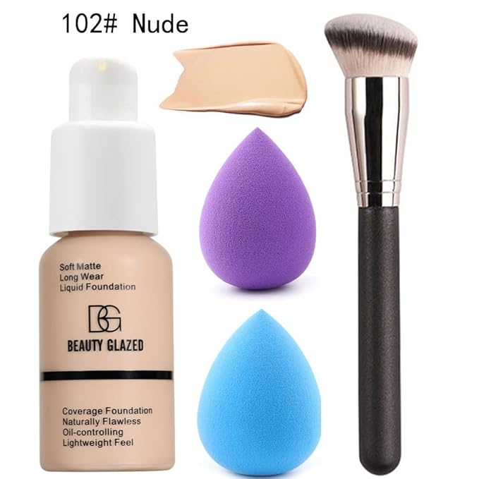 All in One Makeup Kit For Girls12 Colors Naked Eyeshadow Palette, Nude Foundation Face Primer, Makeup Brush, Makeup Sponge, Eyebrow Soap Kit Brows Gel, Winged Eyeliner Stamp Makeup Set (SetA)-BrightBean Baby