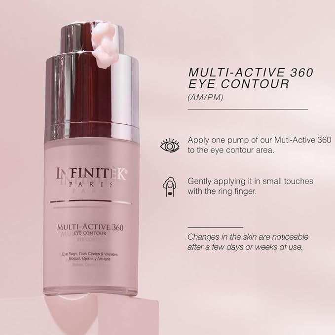 Infinitek Paris Multi-Active Collagen Eye Cream & Retinol Serum Eye Contour - Anti Aging Eye Cream for Wrinkles, Under Eye Treatment for Dark Circles and Under Eye Wrinckle Repair. 0.50 Fl Oz-BrightBean Baby
