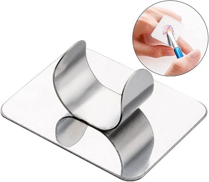 AKOAK 2 Pcs Stainless Steel Square Palette Mini Ring Makeup Palette Nail Blur Painting Tools DIY Nail Art can be Used for Eye Shadow Eyelash Pigment Mix-BrightBean Baby