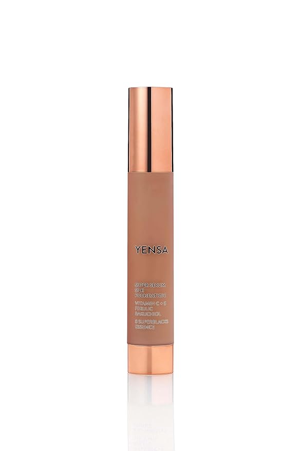 YENSA Super Silk Foundation - Full Coverage, Age-defying complex of Vitamin C, E, Ferulic, and Bakuchiol Oil (Deep 2) 1.0 fl oz-BrightBean Baby