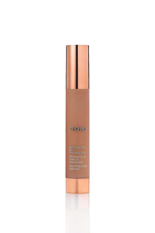 YENSA Super Silk Foundation - Full Coverage, Age-defying complex of Vitamin C, E, Ferulic, and Bakuchiol Oil (Deep 2) 1.0 fl oz-BrightBean Baby