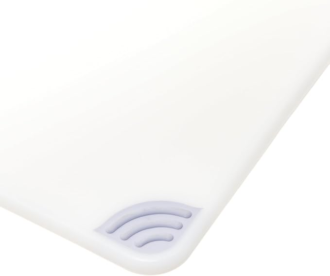 San Jamar Saf-T-Grip Plastic Cutting Board with Safety Hook, 12" x 18" x 0.5", White, (Pack of 6)