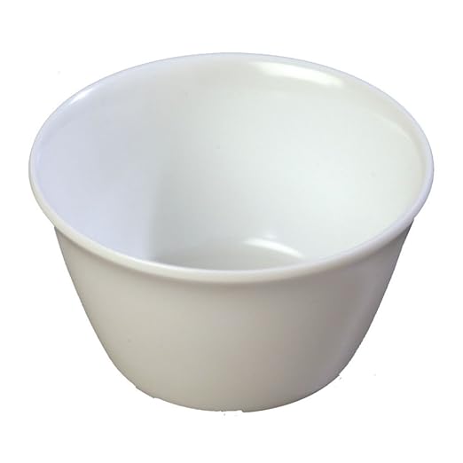 Carlisle FoodService Products Dallas Ware Reusable Plastic Bowl Bouillon Cup Bowl for Home and Restaurant, Melamine, 8 Ounces, White, (Pack of 24)