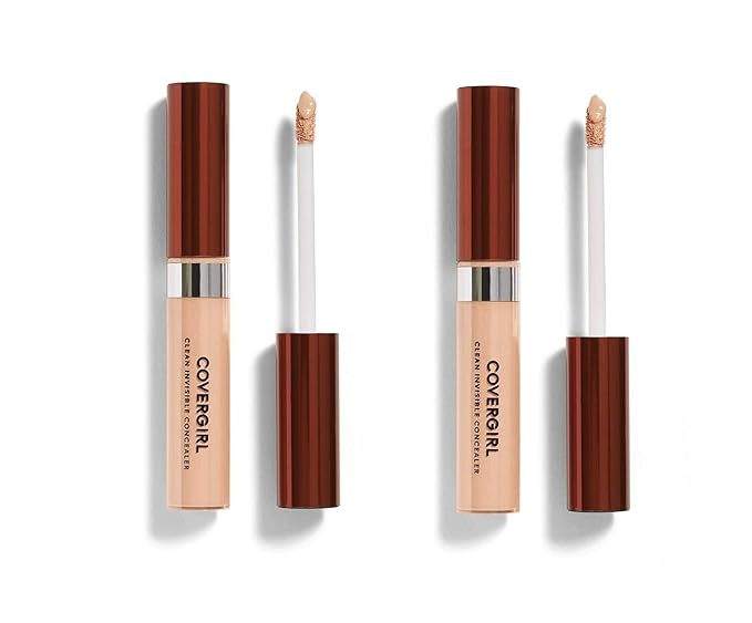 COVERGIRL Clean Invisible Concealer, Light 125, 0.32 Fl Oz, 2 Count-BrightBean Baby