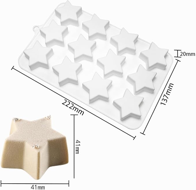 mostsom Silicone Mold Savarin Chocolate Molds Star Mountain Mousse Cake Mold DIY Bakeware Molds (C_8.88x5.48x0.8 inch)
