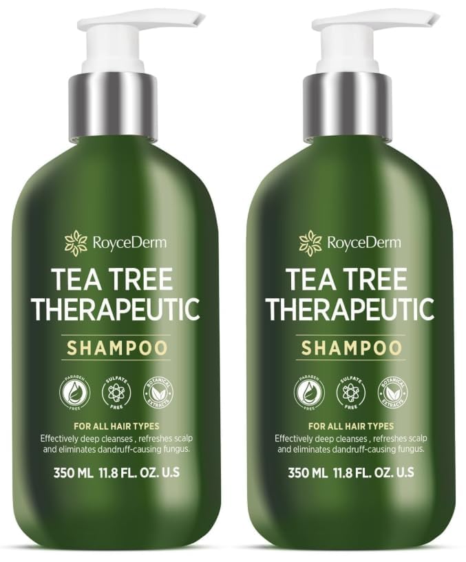 Roycederm Tea Tree Antifungal Shampoo: Folliculitis Shampoo for Dry Scalp, Dandruff, and Itchy Scalp - Medicated Clarifying shampoo with Tea Tree Oil, Paraben & Sulfate Free - 2 Pack-BrightBean Baby