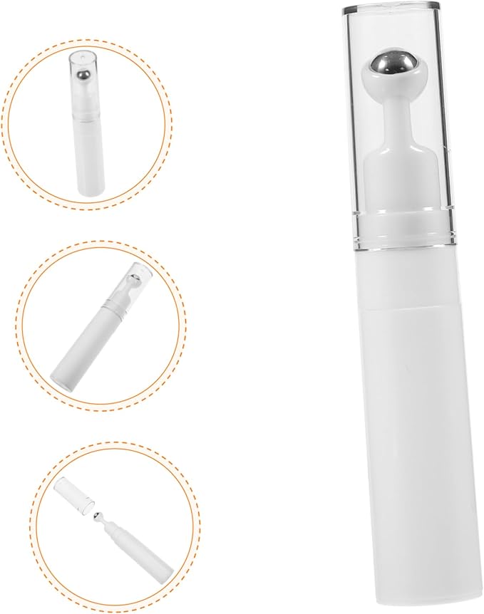 balacoo Creami Buttercream Essential Oil Eye Creams Refillable Cream Bottle Empty Roller Ball Applicator Eye Cream Applicator White Portable Acrylic Dispensing Bottle Travel-BrightBean Baby