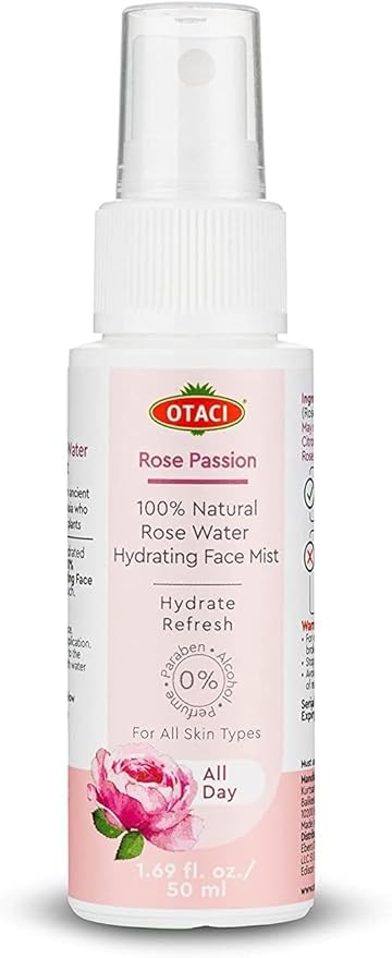 OTACI Rose Passion Face Mist Spray – 100% Natural Rose Water Hydrating Mist for Glowing, Refreshed Skin – Travel Size 50ml – Vegan, Alcohol-Free, for All Skin Types-BrightBean Baby