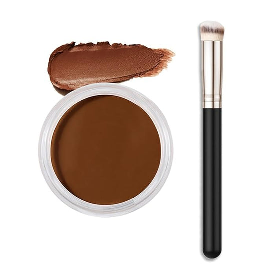 Kaely Cream Pot Concealer Full Coverage Set,Conceal Brighten Dark Circles,under Eye Brightener Color Correcting Concealer,Waterproof Foundation Palette with Brush,corrector de ojeras,Vegan Makeup,11-BrightBean Baby