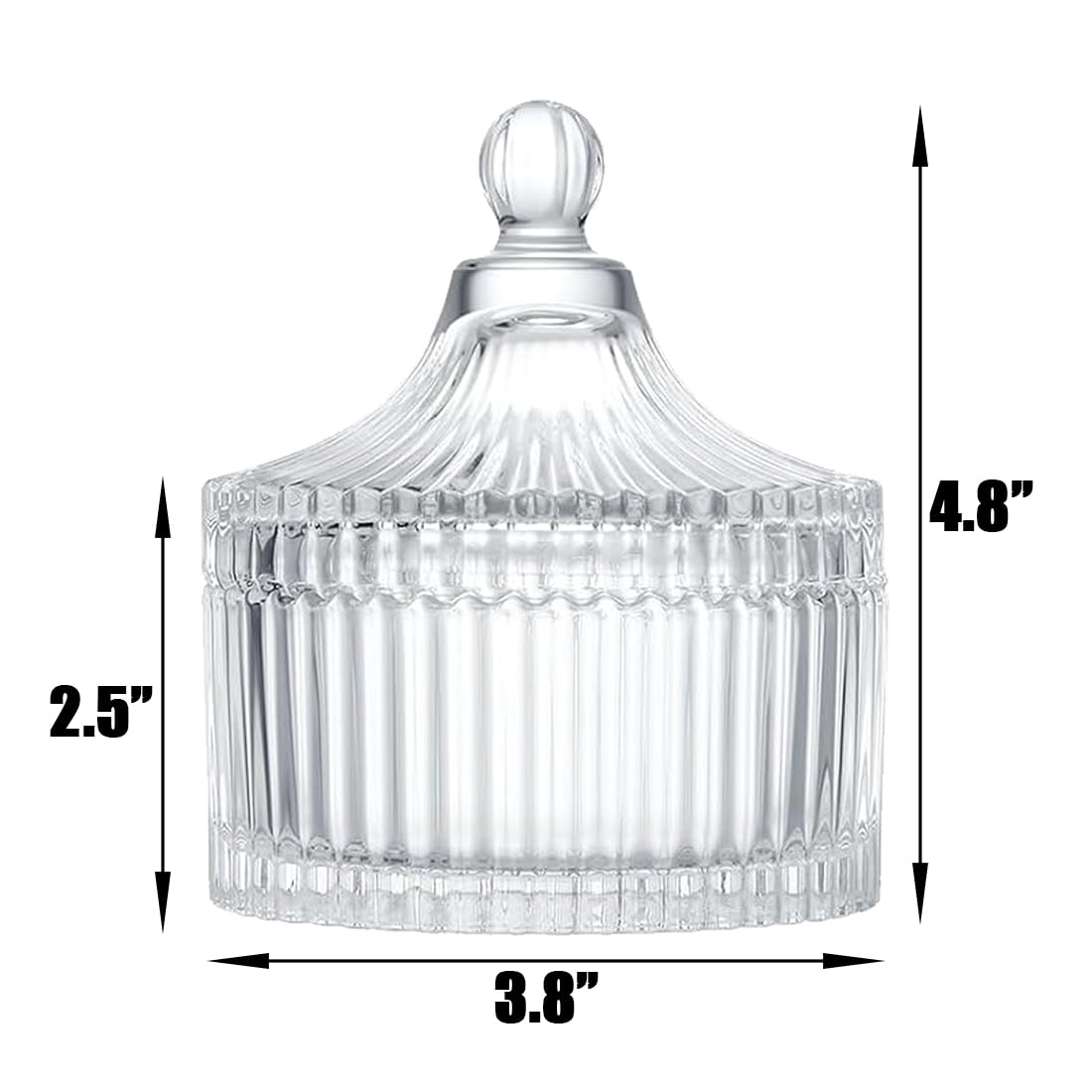 Ultra Soft Powder Puff and Container 3.3" High Density Velvet Dusting Washable Reusable Powder Puff,Bathroom Dressing Table Cotton Swab Storage Jar(Clear)-BrightBean Baby