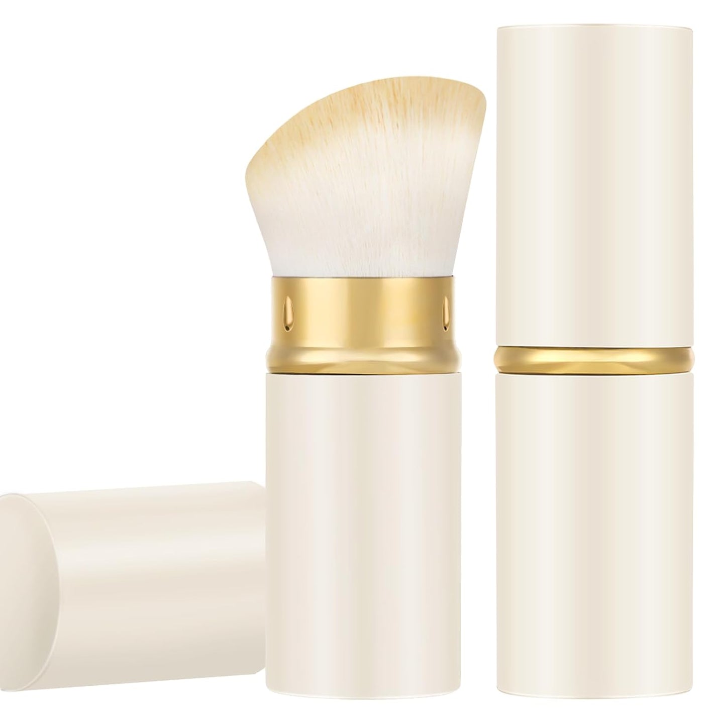 Falliny Retractable Kabuki Makeup Brush, Travel Powder Blush Brush Foundation Makeup Brush with Cover for Blush, Sunscreen,Bronzer, Buffing, Concealer,Highlighter, Powder Cosmetics-BrightBean Baby